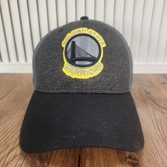Golden State Warriors New Era 39thirty Fitted Sz M/L Hat Cap Black Gray NBA Team - Picture 2 of 11